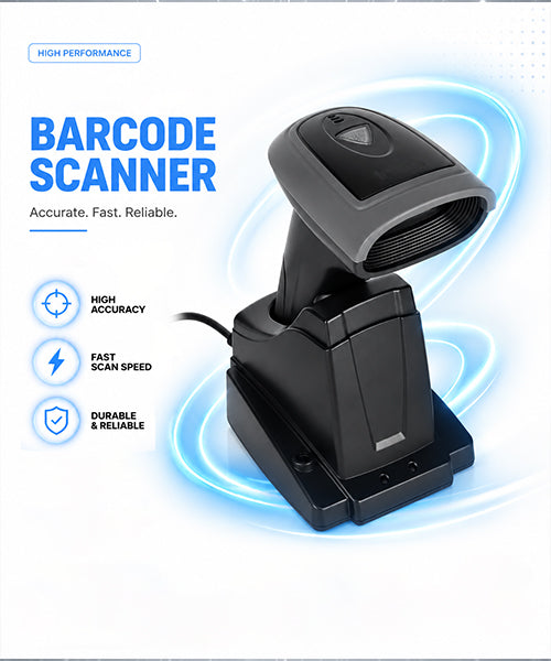 Irvine 2D wireless Barcode scanner with cradle (IR-2D8612